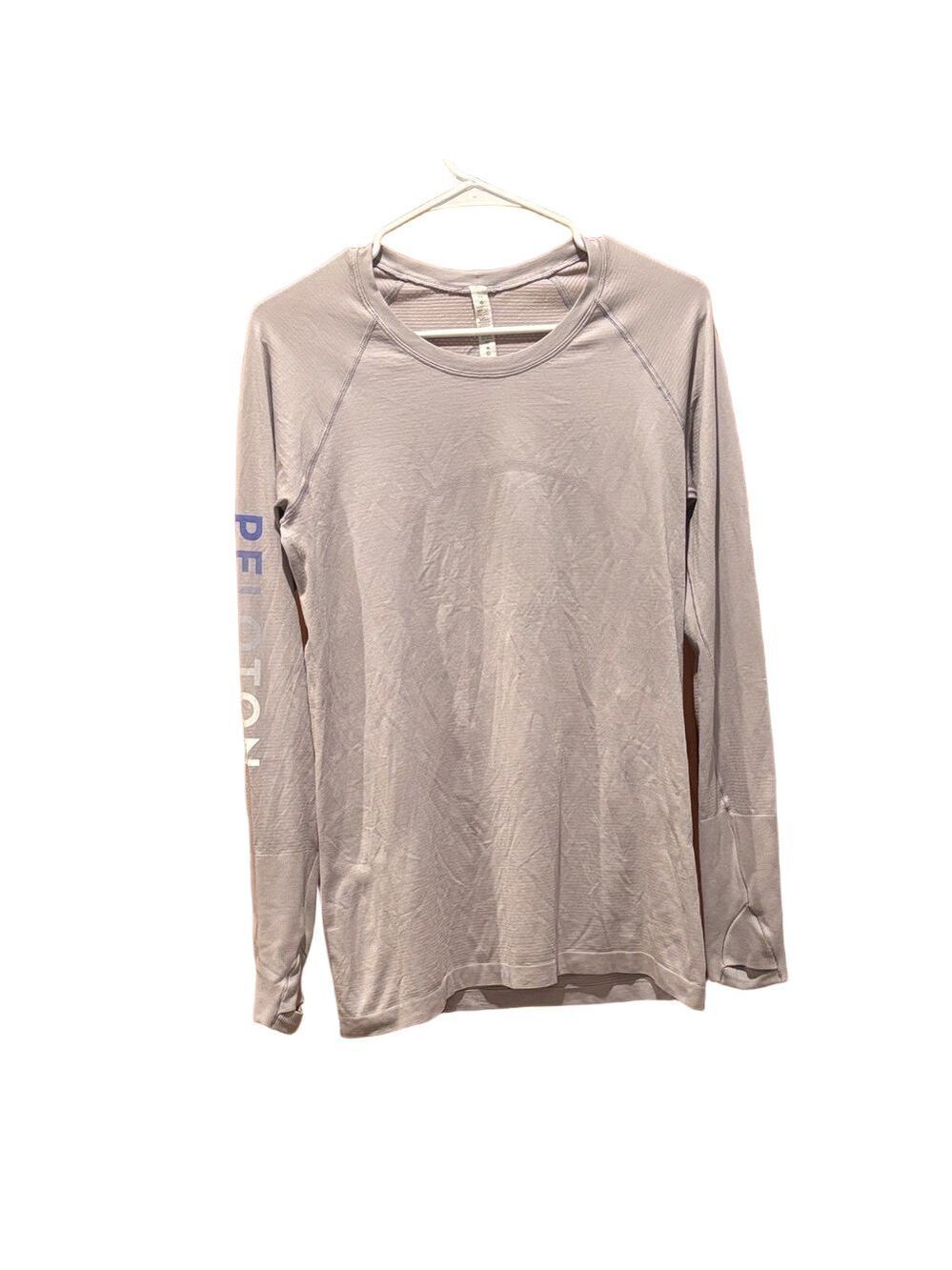 Lululemon x Peloton Gray Lilac Purple Swiftly Tech Long Sleeve Crew Neck Top 10